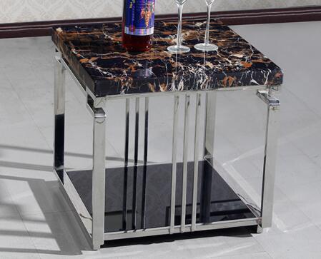 Stone Top Metal Living Room Coffee Table Bedroom Side Tables Stainless Steel Polished