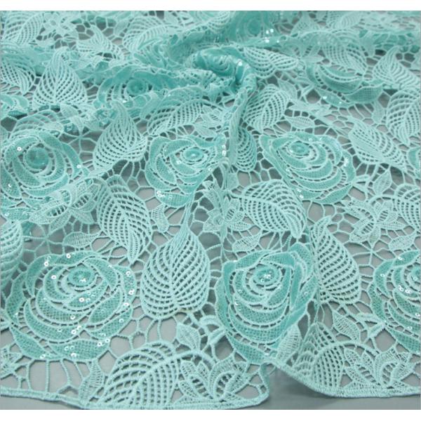 Chemical lace with Red/Pink /Orange Color + Embroidery Sequin Lace Fabric