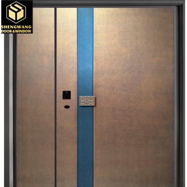 Hotel And Villa Stainless Steel Entrance Door With Handles Locks Steel Front Doors