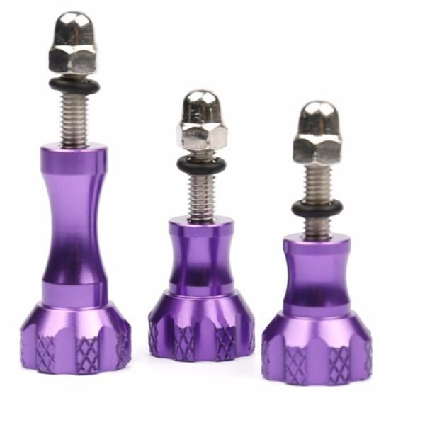 Aluminum 1 Long And 2 Short Thumb Knob Bolt Nut Screw For GoPro Hero 4 3+ Xiaomi yi 4K SJCAM Camera