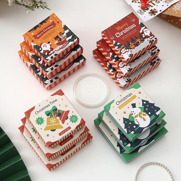 Boîtes cadeaux de bijoux de Noël emballage exquis pour colliers avant Noël créatif