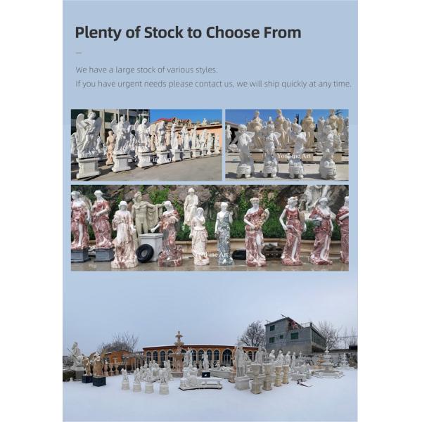 Life Size Natural Stone Garden Sculpture Four Season Goddess Marble Statue