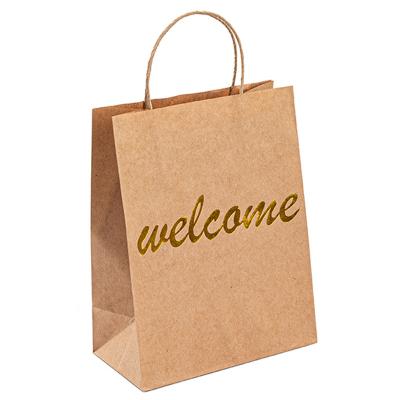 Sacos de papel afastados do punho de Kraft Compostable com capacidade 10kg