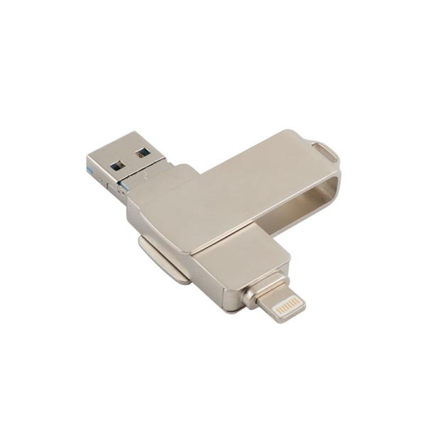 3 In One USB Flash Drive With Iphone Type C USB And Adriod Fast Speed