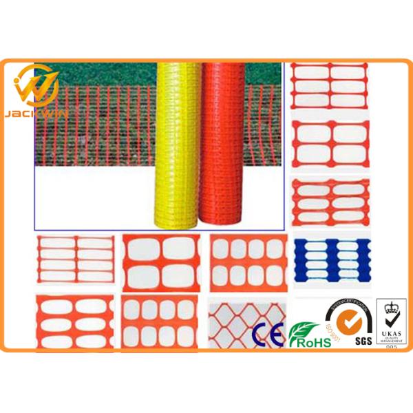 Crowd Control Anti Uv Orange Plastic Barrier Fence / Security Plastic Fence For Construction Sit