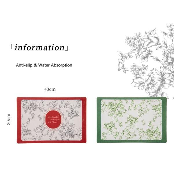 Кухонный столешничный стол под стеклянной техникой Порцелановая посуда набор с диатомами плацематов