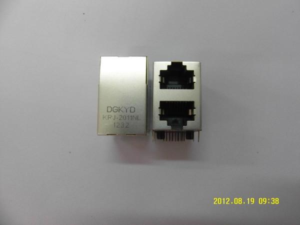 Os ethernet do gigabit empilham o conector do porto duplo RJ45 com o transformador para ethernet industial