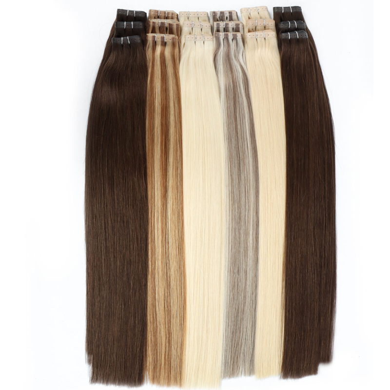 Butterfly Weft XO Human Hair Extensions Cuticle Aligned Human Hair Invisible Hole Weft Hair Extension With Free Mico Beads