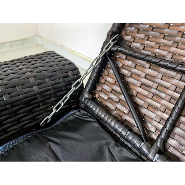 Dual-Tone PE Rattan Outdoor Storage Bench 255L Large Capacity Patio Garden Storage Box with Galvanized Steel Frame