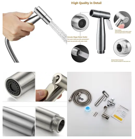Banheiro Bidet Sprayer torneira Shattaf Set de aço inoxidável para banheiro higiene chuveiro