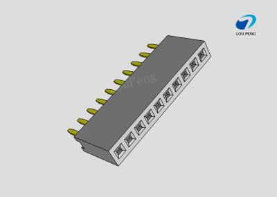 Female header, PCB Mount Receptacle, Vertical, Board-to-Board, 10Pin, 1.27mm Pitch, single row, Gold Flash, DIP, 180°