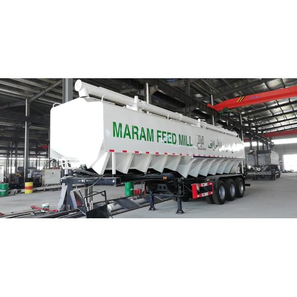 Tri Axle 25T 30T Hydraulic Livestock Feed Bulk Transport Semi Trailer