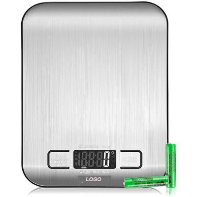 304 Stainless Steel Food Kitchen Scale Digital Display for Weight Loss Baking Cooking Coffee and Meal Prep With Scale Tray