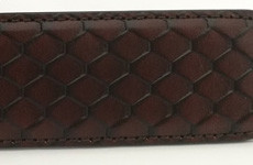 Brown Color Classic Mens Leather Dress Belt With Regular Snake Grain