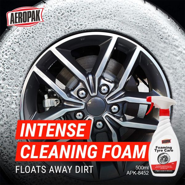 Aeropak 500ml Tire Cleaner Spray & Foam-Shine Tire & Wheel Cleaner Plastic Bottle