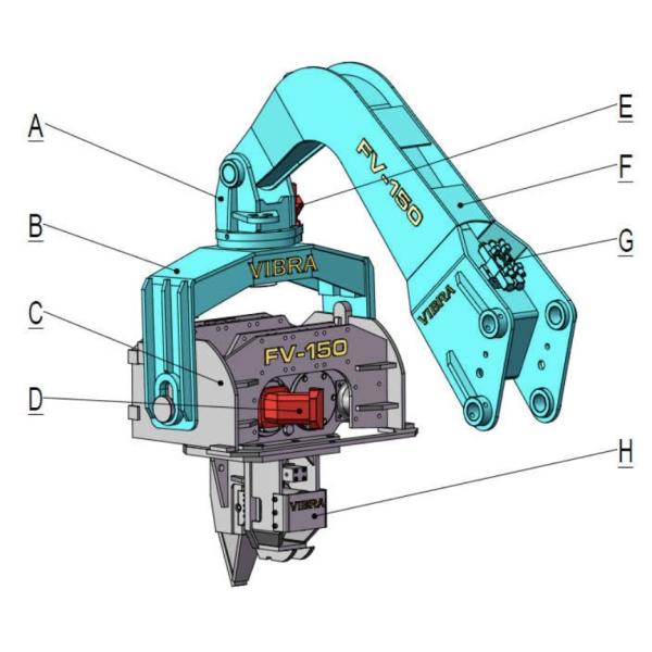longitud Crane Electric Vibro Hammer que llena flexible de los 6m
