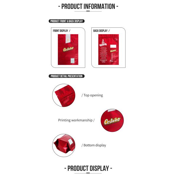 Sacoche pour le café à l'usage de l'homme Emballage alimentaire Sacoche en plastique en papier d'aluminium résistant à l'humidité Sacoches de café étanches à la chaleur