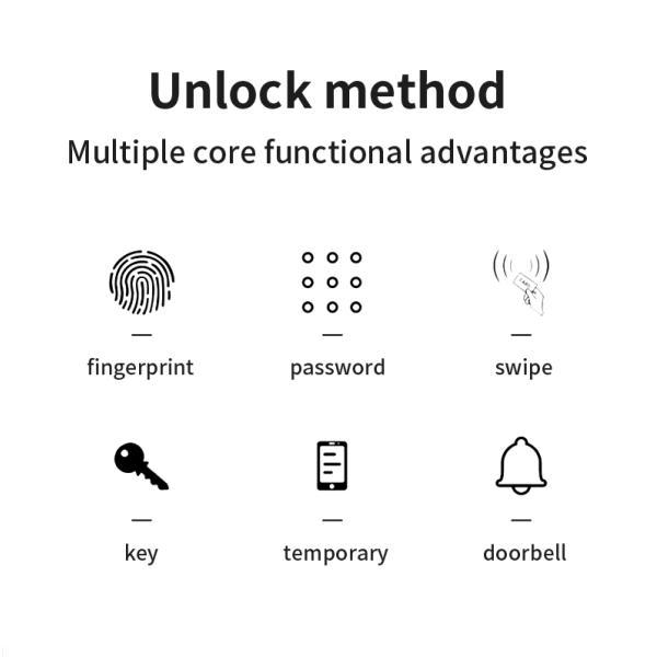 Qleung S811 High Quality Smart Digital Fingerprint Door Lock Tuya Wifi TTlock Remote Control Smart Home Door Lock