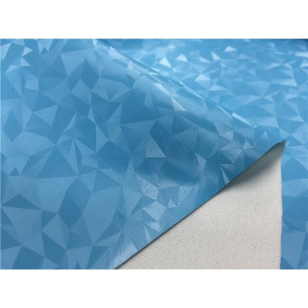 Blue Color Garment Leather Fabric 0.45mm Thickness Customized Surface
