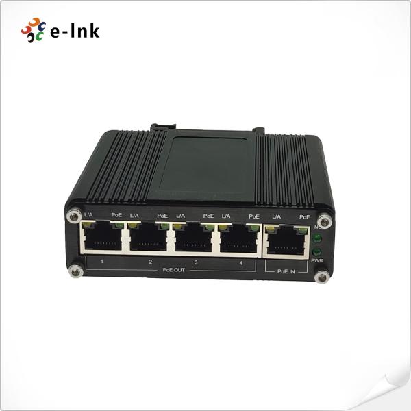 Prolongamento de alumínio 1 802.3at portuário PoE+ do ponto de entrada do gigabit do caso 100m a 4 802.3af/At portuários IP40
