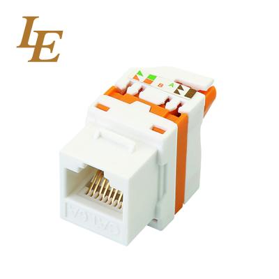 Unshielded Toolless Cat3 Network Keystone Jack 180 Degree