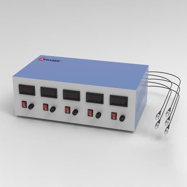 5波長TTL電力調整可能5ファイバーチャネル出力レーザーシステム 375nm-120mW 405nm-4W 520nm-1.3W 640nm-0.9W 940nm-3W