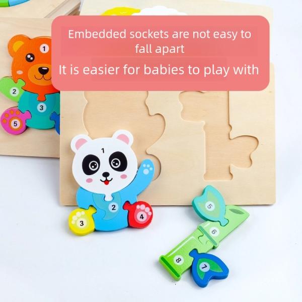 Wooden 3D Wholesale Customized Animal Food Chain Early Education Puzzle