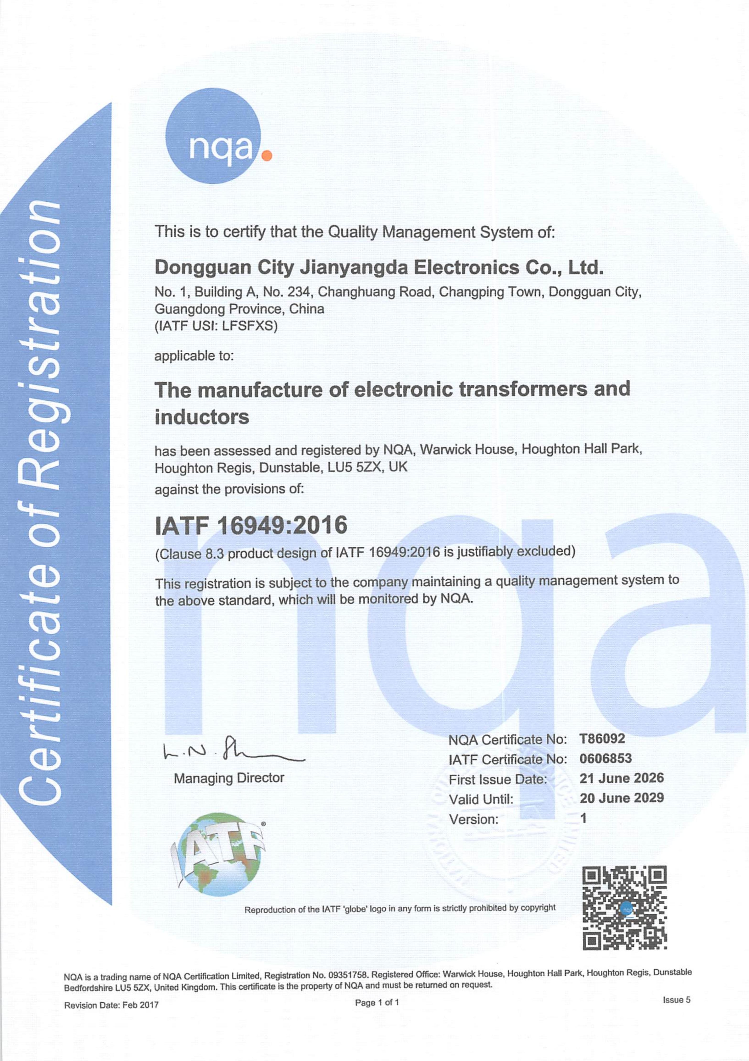 Dongguan Chipsen Electronics Technology Co., Ltd. Certifications