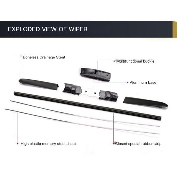 Anti Aging Boneless Car Wiper Parts Blades Replacement For Toyota Camry