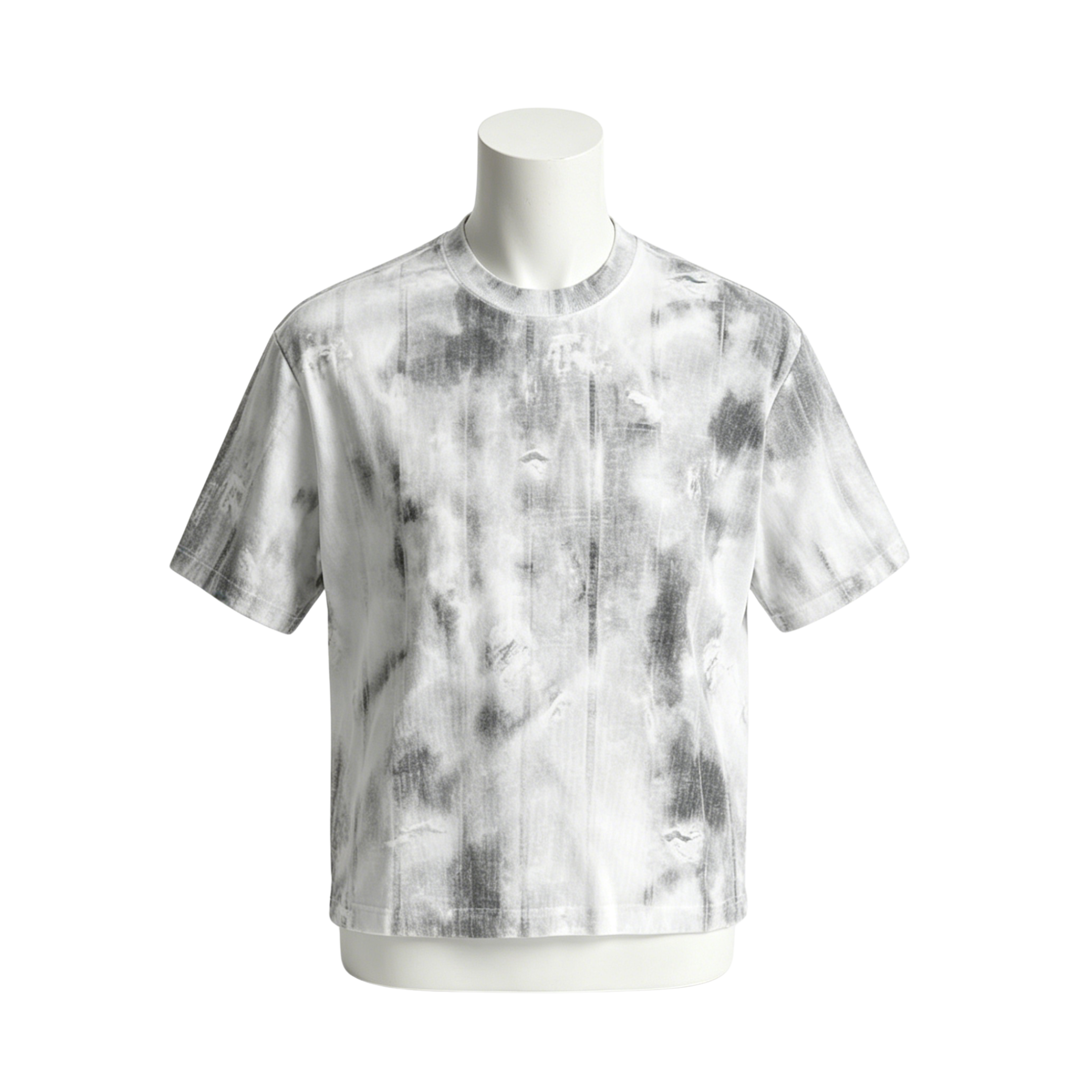 200GSM Oversized Drop Shoulder T Shirt Smudge Dye Custom Print Tee Vintage