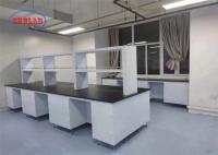 Prateleira de vidro ajustável Química Banco de laboratório Banco de laboratório Hong Kong Com topos fenólicos Base metálica e trilho silencioso