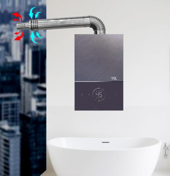 Twin Wall Chimney Gas Water Heater Inside House Safe For Airtight Rooms & High Rise Homes