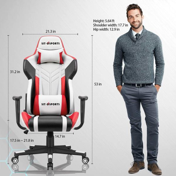 Customize Adjustable High Back PU Leather Gaming Chair with Armrest and Massage Function