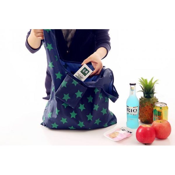 Gelory Eco Friendly Recycled Ripstop Polyester Grocery Bags Reusable Foldable Shopping Bags
