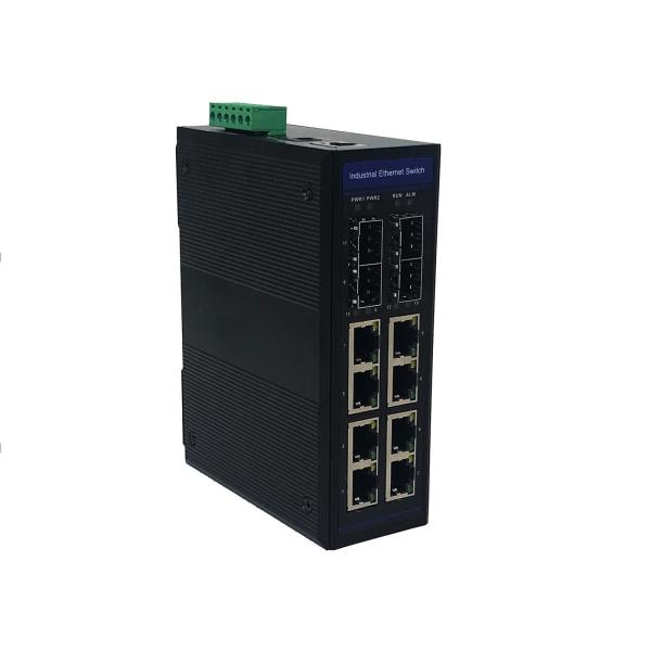 Industrial Managed Ethernet Switch 1000M 8xGigabit + 4xSFP DIN-Rail