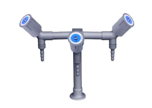 High Gloss Epoxy Powder Lab Fittings Triple Outlet Faucet / Tap