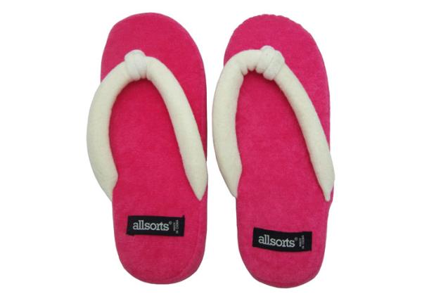 Indoor Slippers For Womens , Woven Label Logo Disposable Slippers For Guests