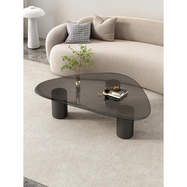 Nordic Style Tempered Glass Tea Table Hotel Furniture Villa Glass Coffee Table