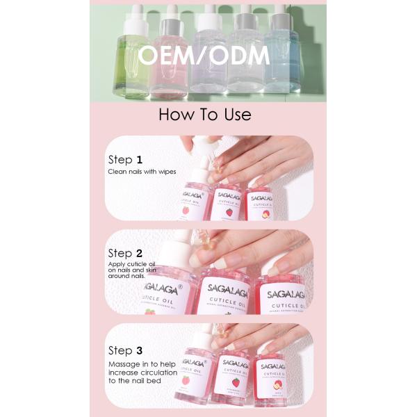 Nail Care Custom Logo Cuticle Oil 20ml Dropper Bottle with Organic Jojoba Oil Flower Scent and Vitamin E