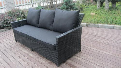 5 Seat Back Cushion Outdoor Rattan Sofa Set For Hotel Poolside