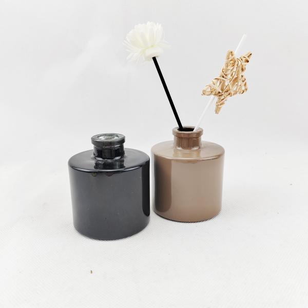 Luxury Electroplated Gold Silver Red Glass Perfume Reed Diffuser Bottle with Cap Box