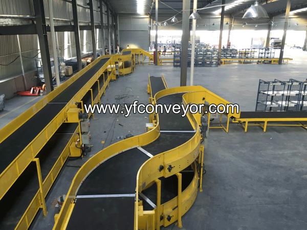 Portable Motorized PVK Conveyor Belt used for parcel express and logistic company
