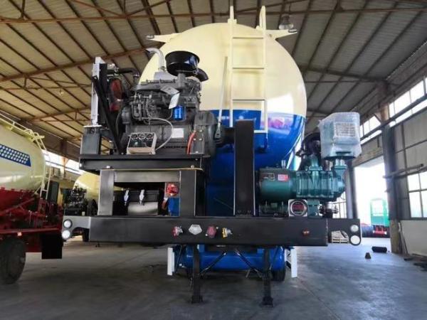 Self-dumping 30-60 CBM Bulk Cement/Fly Ash/Flour/Powder Material Transport Tank Truck Semi Trailer