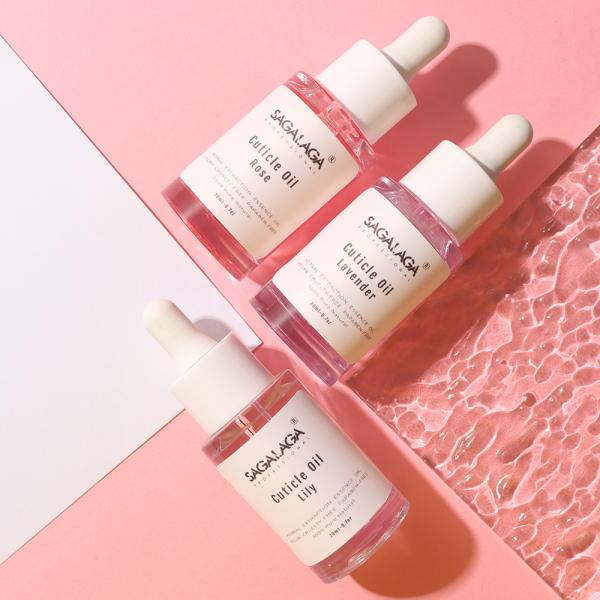 Floral Pattern Vitamin E Organic Cuticle Oil 20ml Bottle Dropper for Damaged Skin and Thin Nails Revitalizing