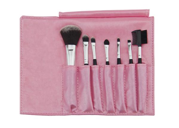 Mineral Makeup Brush Set 200g Red PU Leather Bag Copper Ferrule