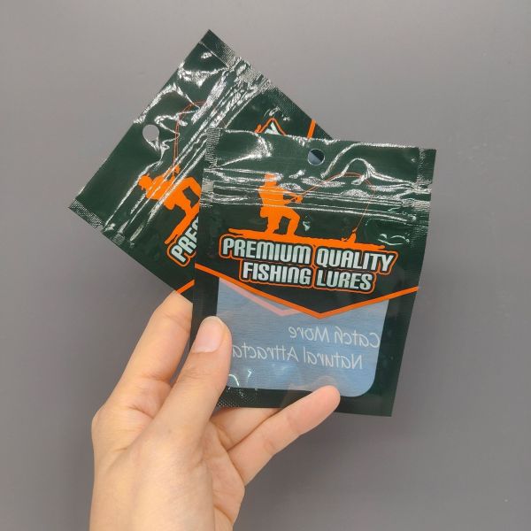 Customized Size Zipper Bag Soft Plastic Packaging Fishing Lure Bait Bags Custom Printed Aluminum Foil for Fishing Worms