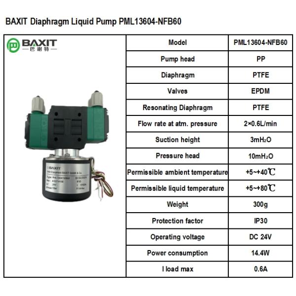 KNF Диафрагма жидкостный насос PML13604-NFB60 Вакуумный насос Микропробоотборный насос