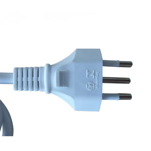 Brazil white Power cable with INMETRO plug, Brasil home appliance power supply cords