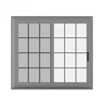 2.0mm Aluminium Sliding Windows Double Tempered Tinted Glass Balcony With Inside Grill