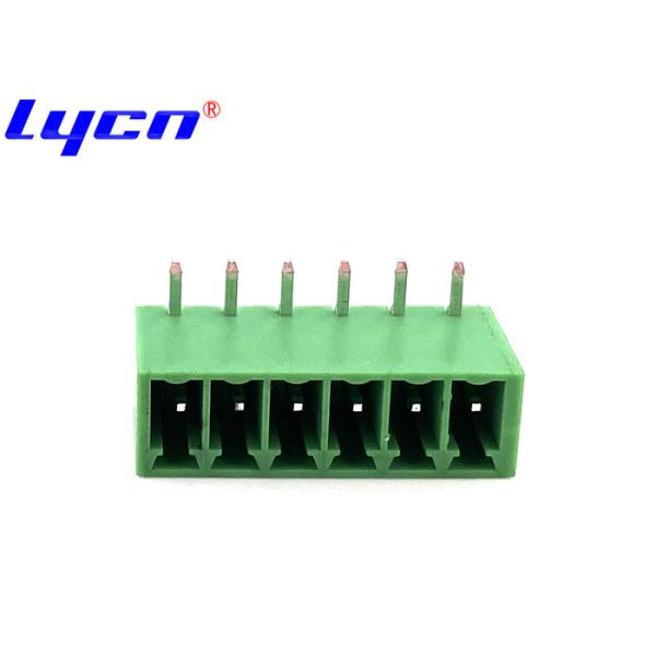 3.5 Mm Pitch 90 Degree Terminal Block Single Row PA66 Pluggable Right Angle Type